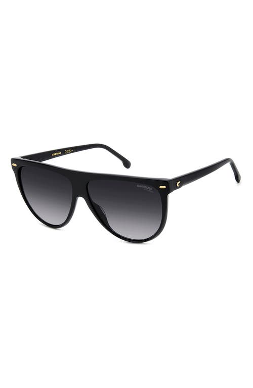 Carrera Eyewear 60mm Gradient Flat Top Sunglasses In Black/dark Grey Sf