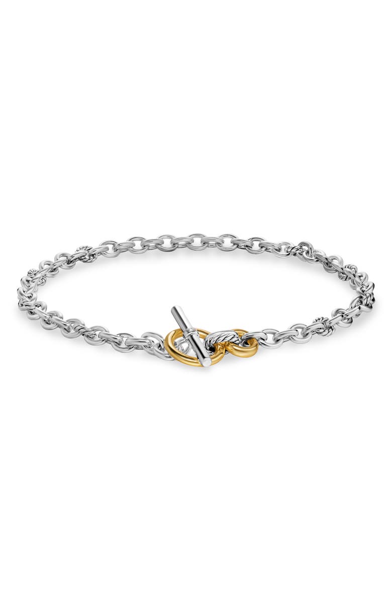 David Yurman Mercer<sup>®</sup> Toggle Chain Necklace in Sterling Silver with 18K Yellow Gold and Diamonds, 8mm, Alternate, color, Diamond