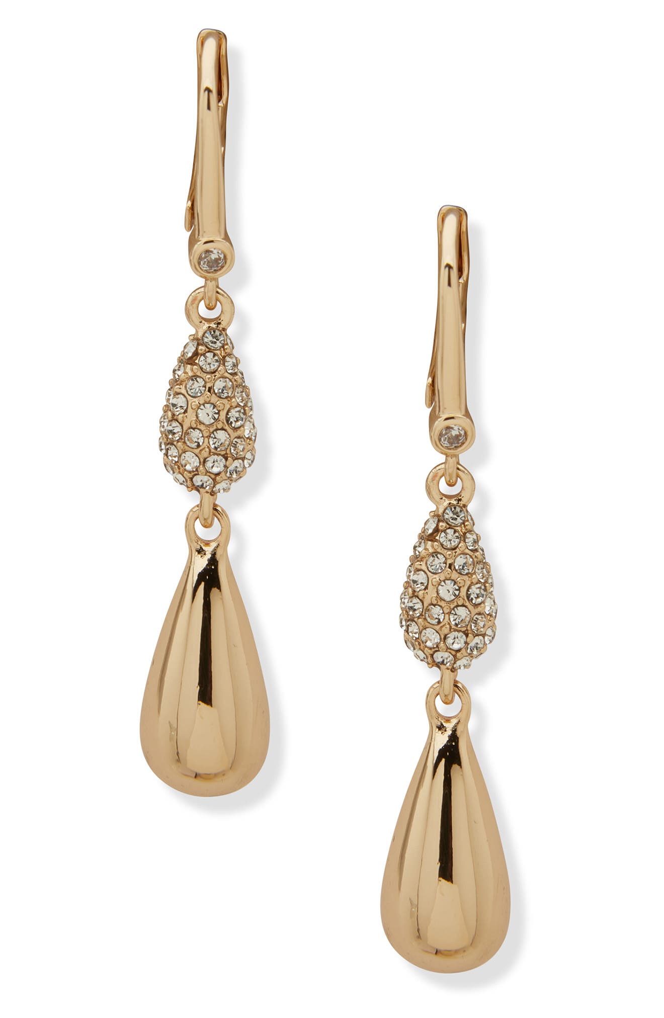 DKNY Ashlyn Pavé Pear Double Drop Earrings