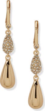 DKNY Ashlyn Pavé Pear Double Drop Earrings
