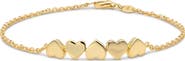 DEVATA Sweet Heart Chain Bracelet in 14K Gold