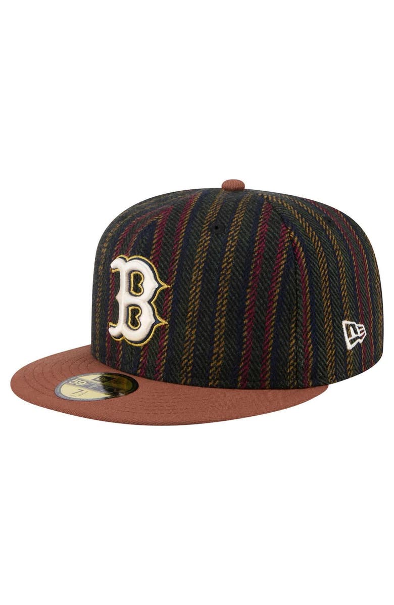 New Era Men's New Era  Brown Boston Red Sox Vintage Herringbone 59FIFTY Fitted Hat, Alternate, color, 
