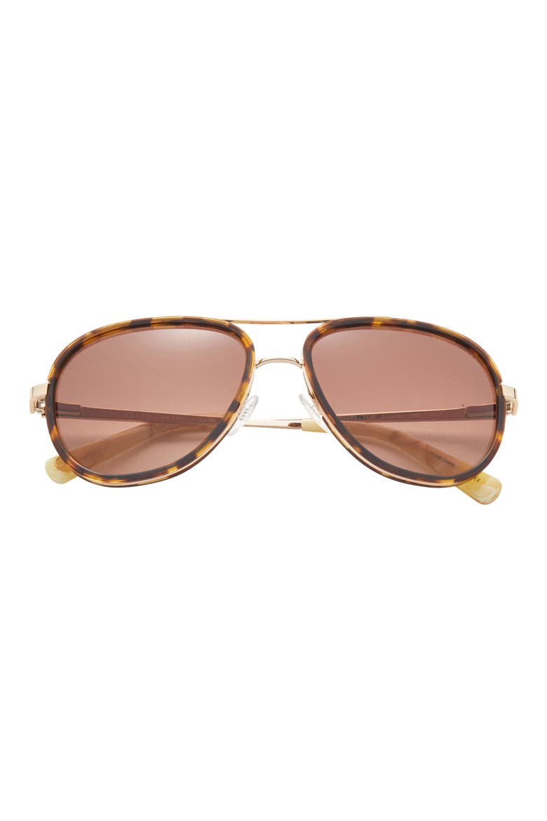 57mm Aviator Sunglasses, Main, color, TORTOISE
