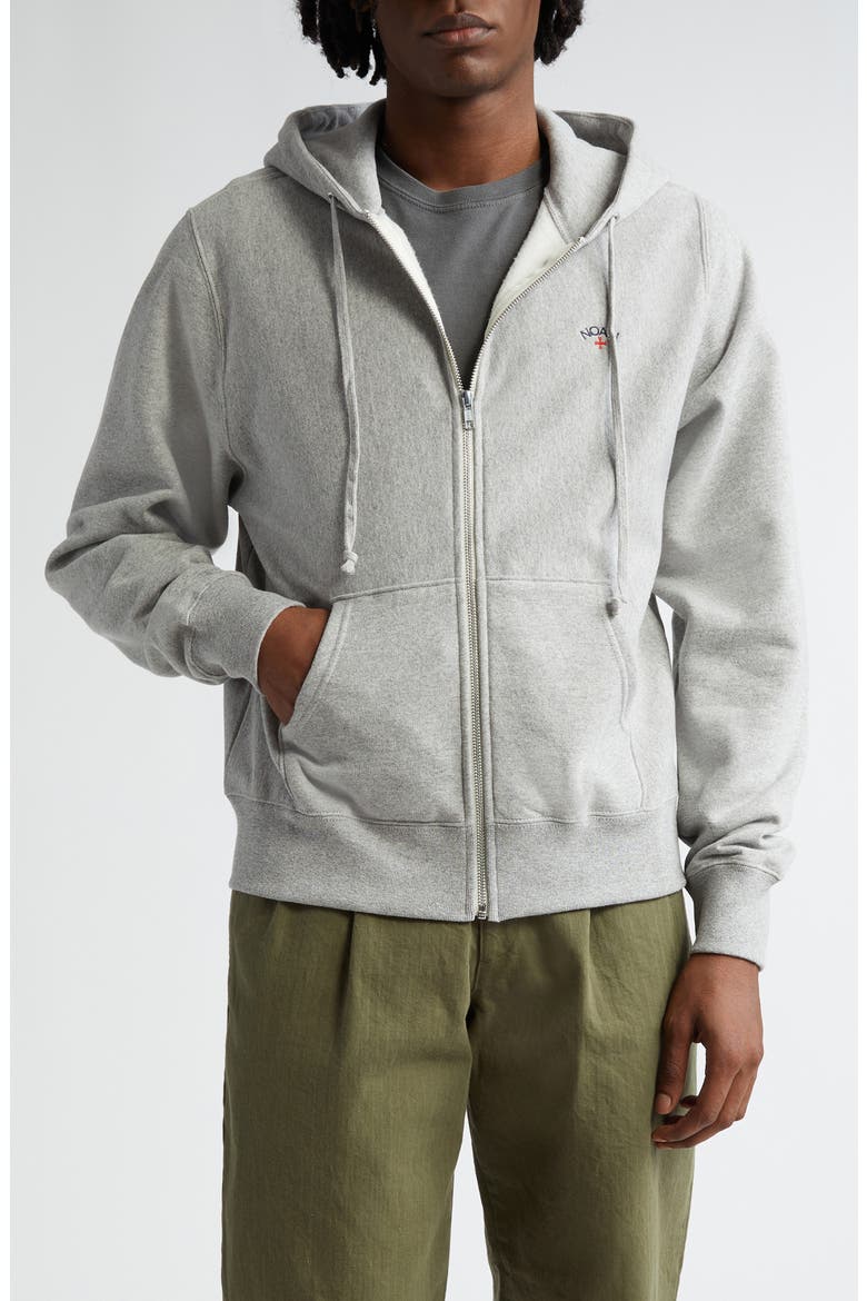 Lightweight Cotton Zip Hoodie, Main, color, HEATHER GREY