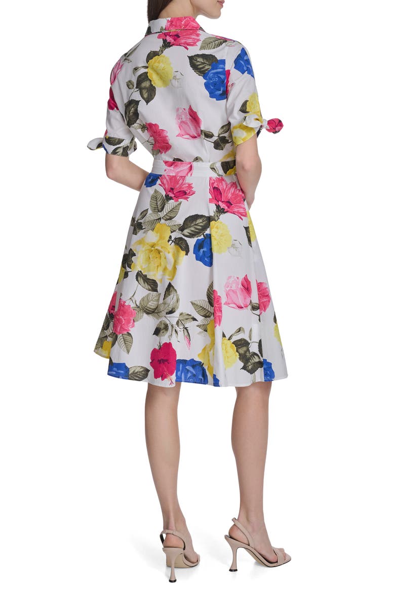 Short Sleeve Cotton Shirtdress, Alternate, color, LIPSTICK MULTI