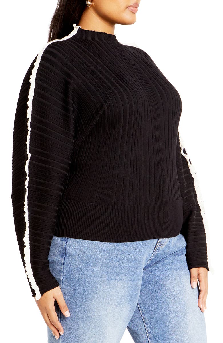 City Chic Miranda Sweater, Alternate, color, Black