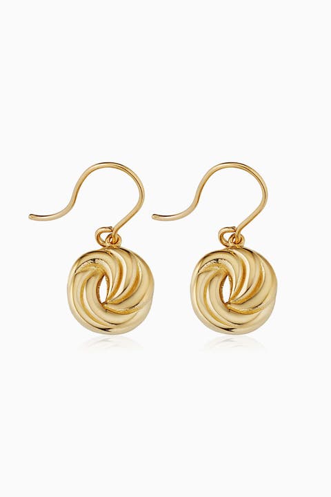 14K Yellow Gold Infinite Love Drop Earrings