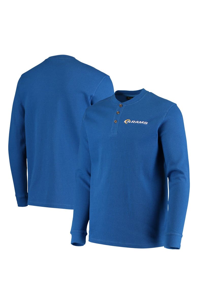 DUNBROOKE Men's Dunbrooke Royal Los Angeles Rams Logo Maverick Thermal Henley Long Sleeve T-Shirt, Alternate, color, Royal