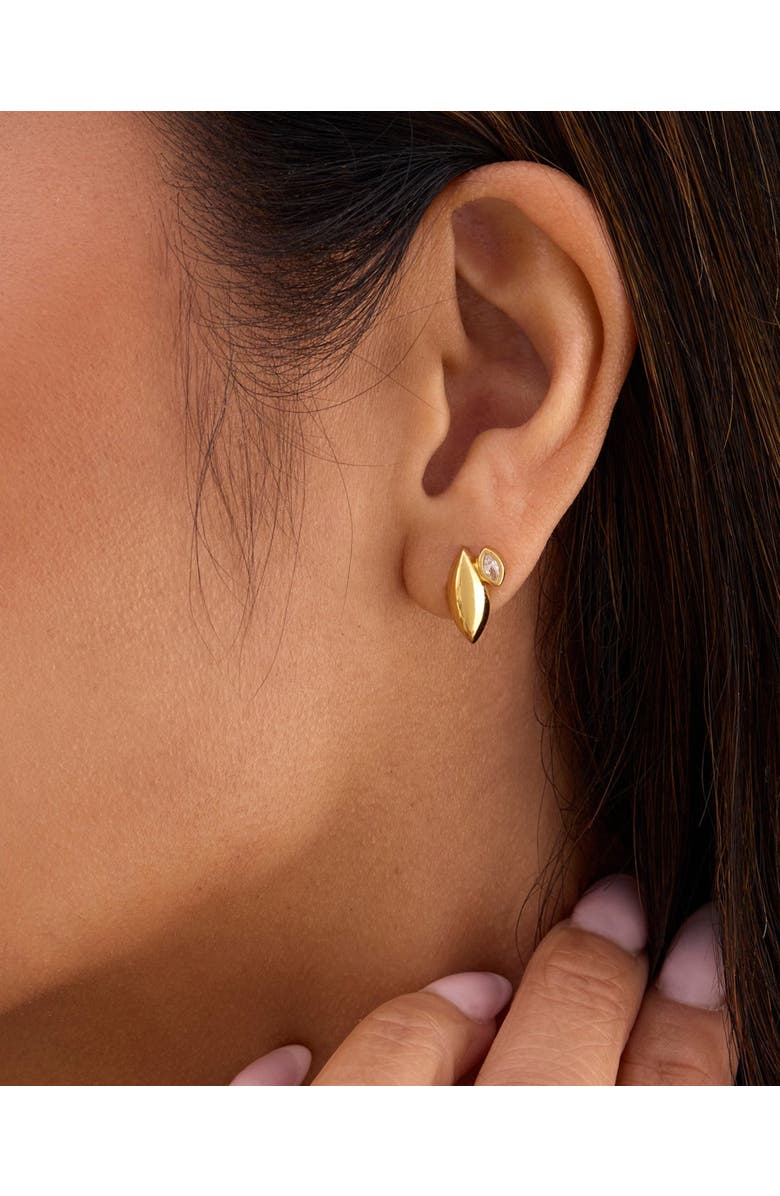 Sara Patino Azalea Gold with Topaz Stud Earrings, Alternate, color, Gold