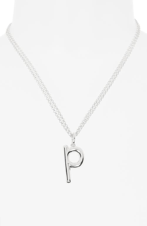 Leith Lowercase Initial Bubble Pendant Necklace In Silver