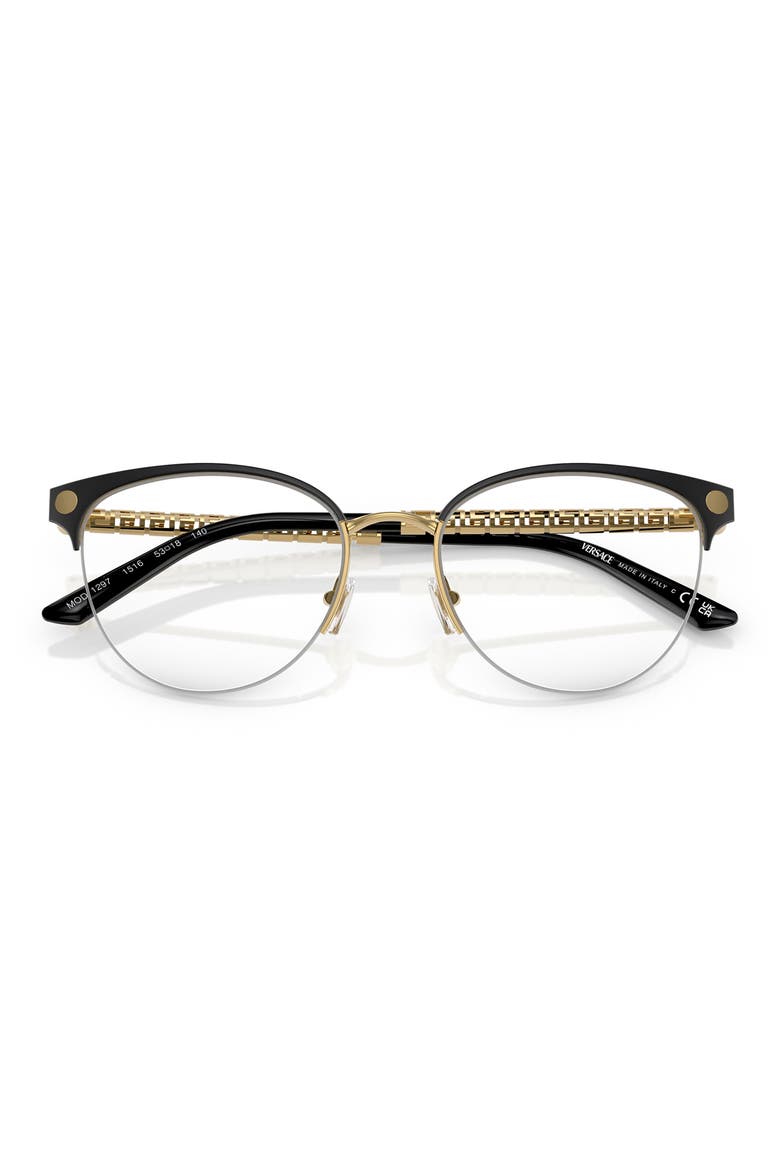 53mm Cat Eye Optical Glasses, Alternate, color, BLACK GOLD