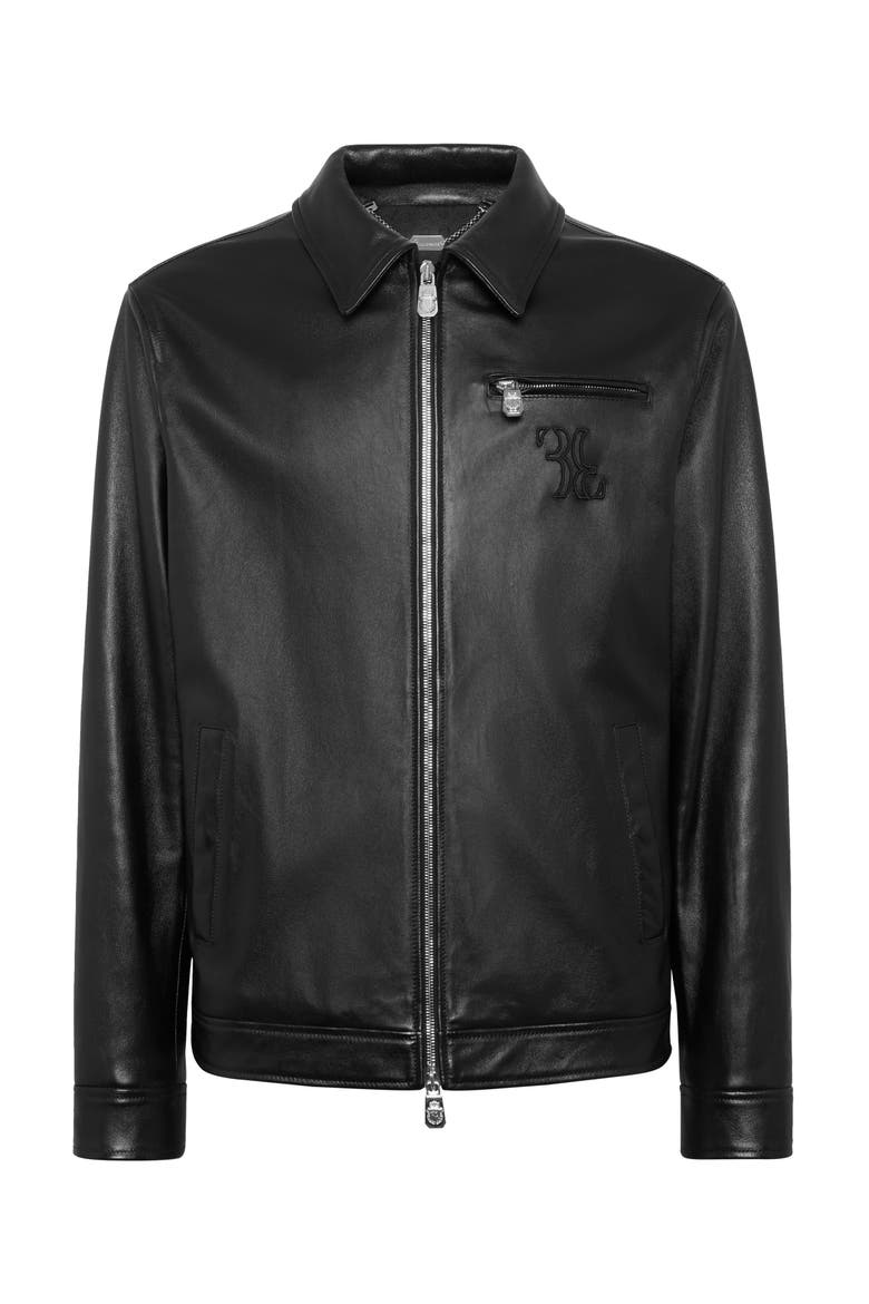 Nappa Leather Blouson Men, Main, color, black