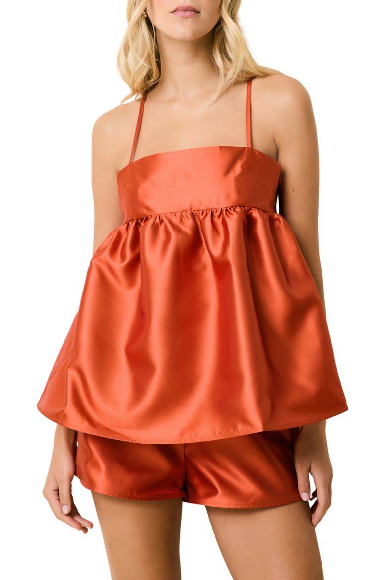 The Emery Satin Shorts, Alternate, color, RUST