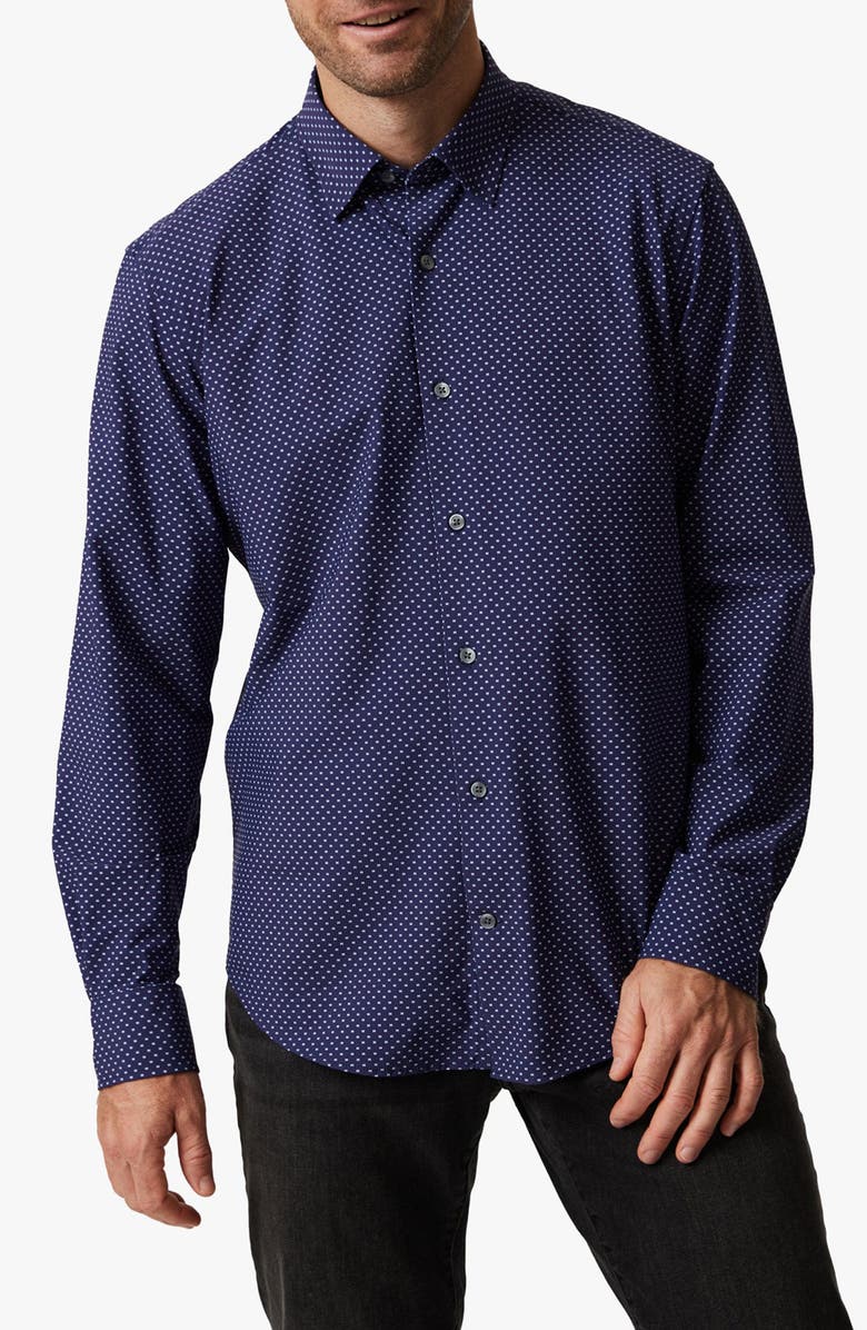34 Heritage Crystal Button-Up Shirt, Main, color, Navy