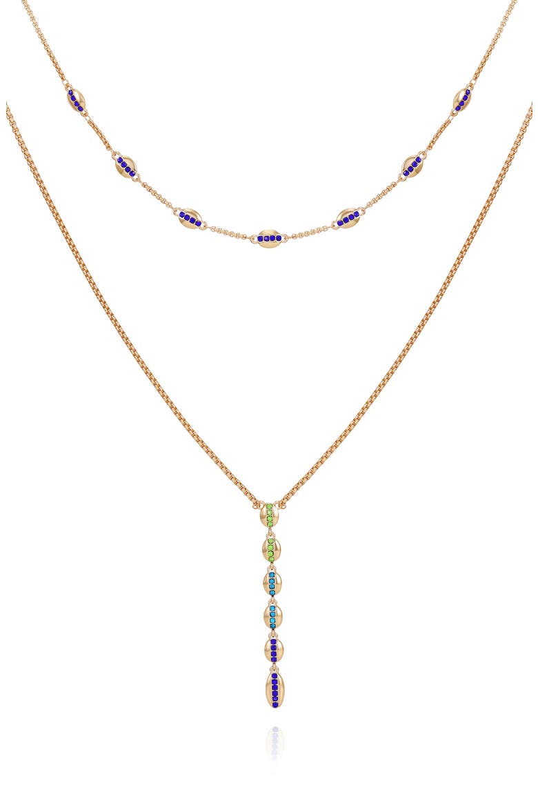 Crystal Layered Chain Y-Necklace, Alternate, color, GOLD TONE