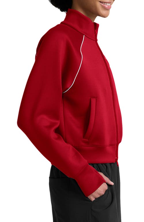 Beyond Yoga Piping Detail Bomber Jacket In Red