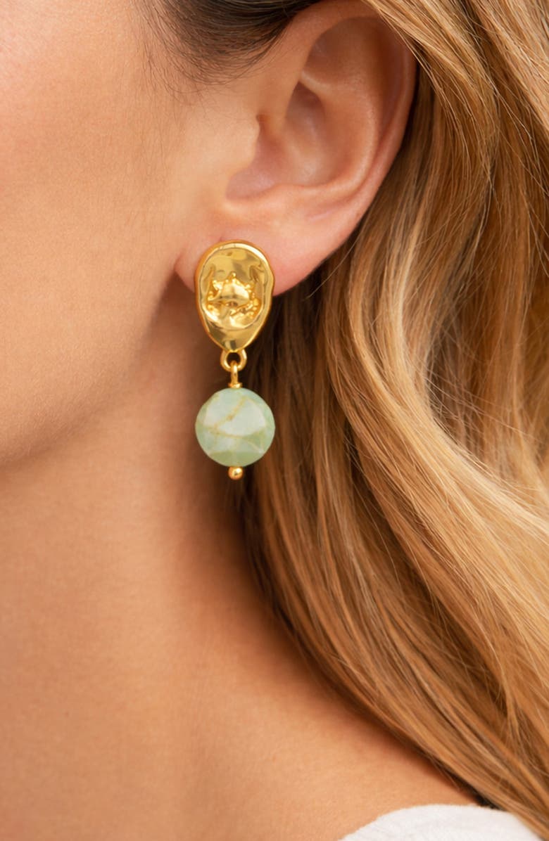 LA MENO Morganite Muse Drop Earrings, Alternate, color, Gold