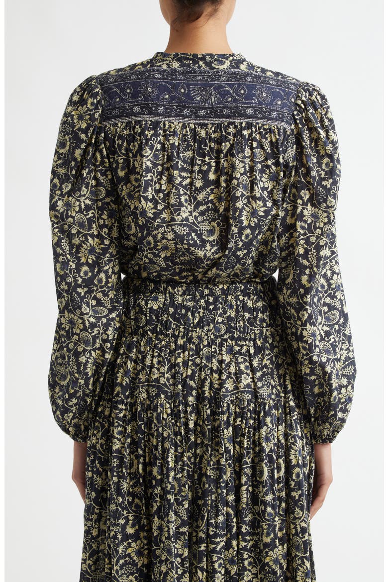 Tillie Floral Tie Neck Top, Alternate, color, RAVEN