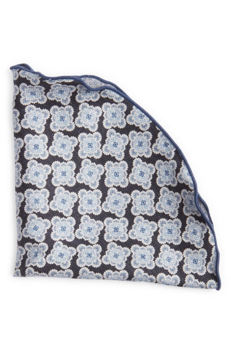 EDWARD ARMAH Reversible Medallion & Links Print Silk Pocket Circle, Main, color, 