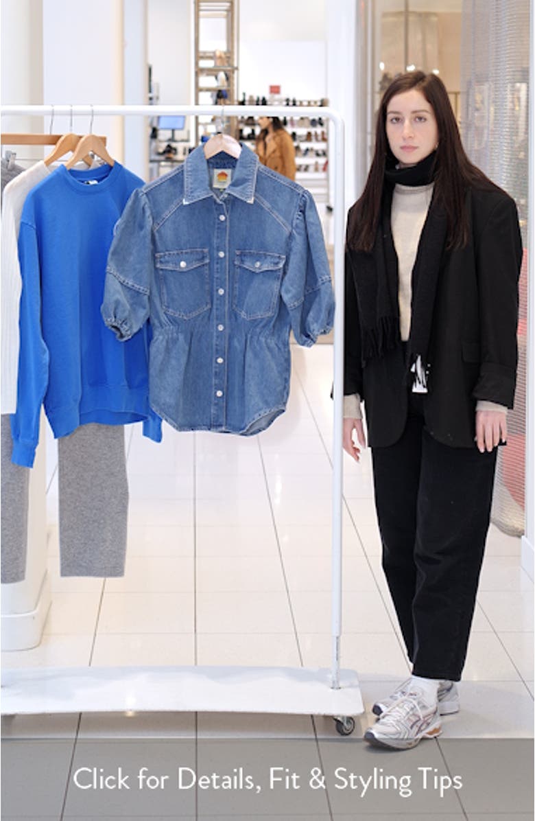 Puff Sleeve Denim Shirt, sales video thumbnail