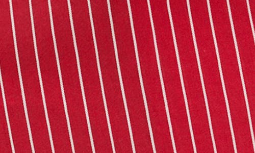 Mango Stripe Cotton Blend Drawstring Shorts In Red