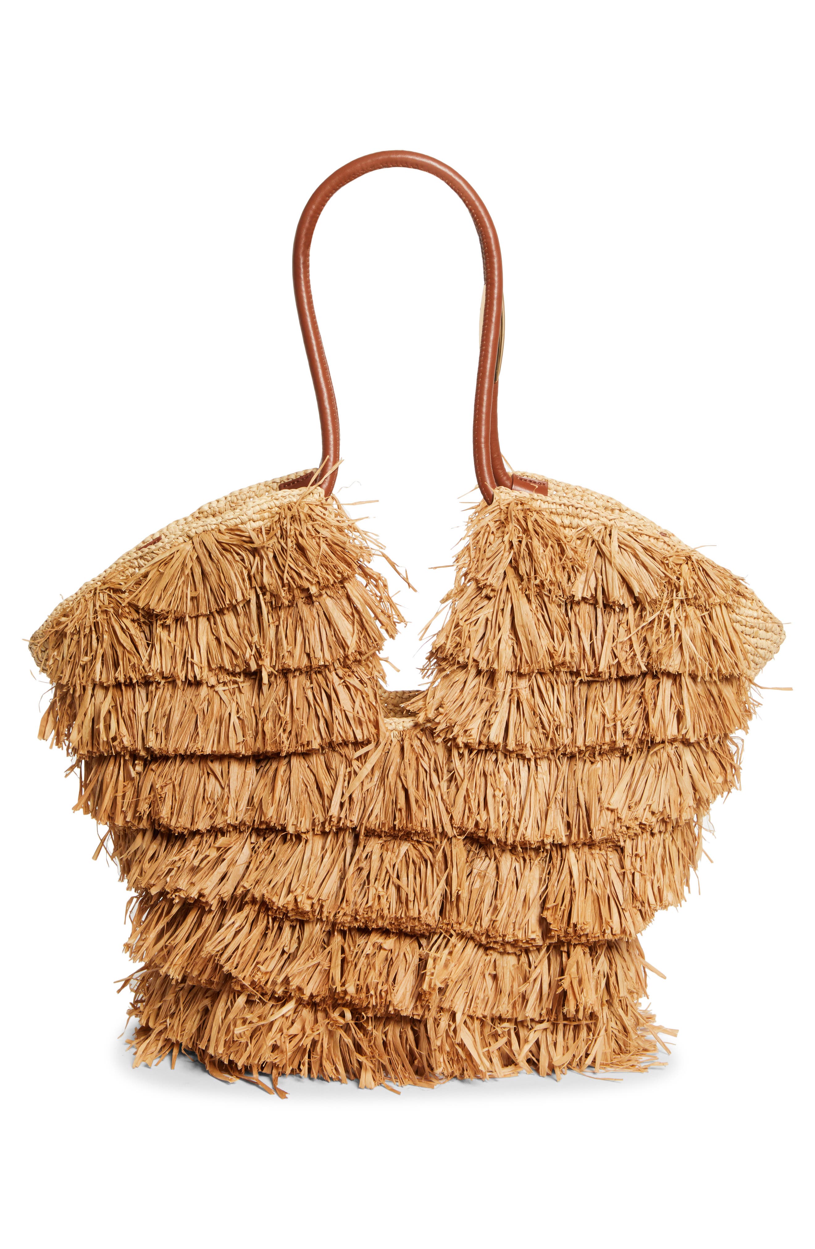 Zimmermann Medium Goldentime Fringe Tote, Alternate, color, Tan Fringe Stripe