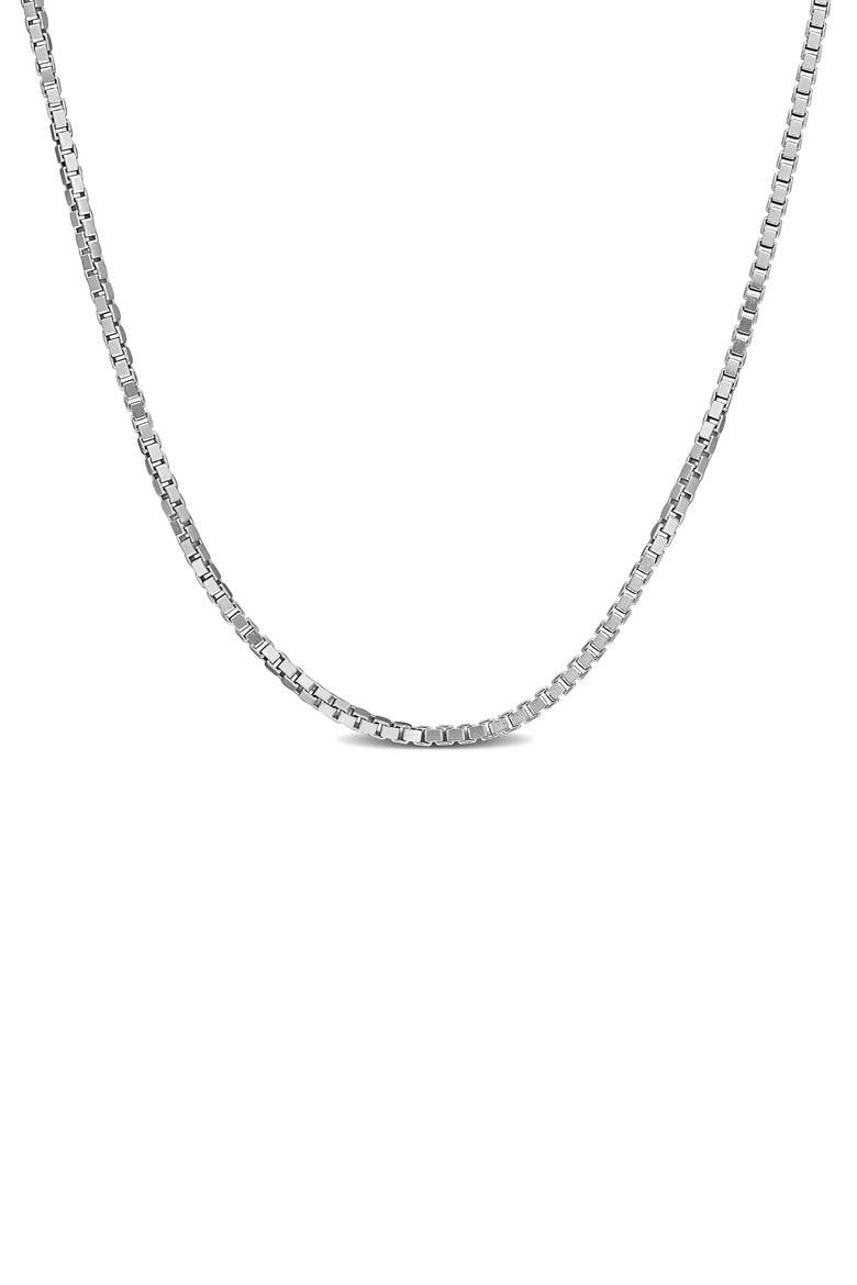Box Link Chain Necklace, 0.80mm, Main, color, SILVER