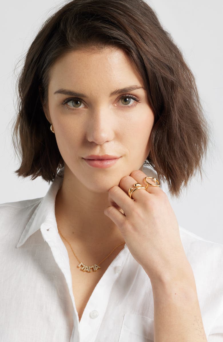 Nordstrom Mama Initial Pendant Necklace, Alternate, color, Clear- Gold