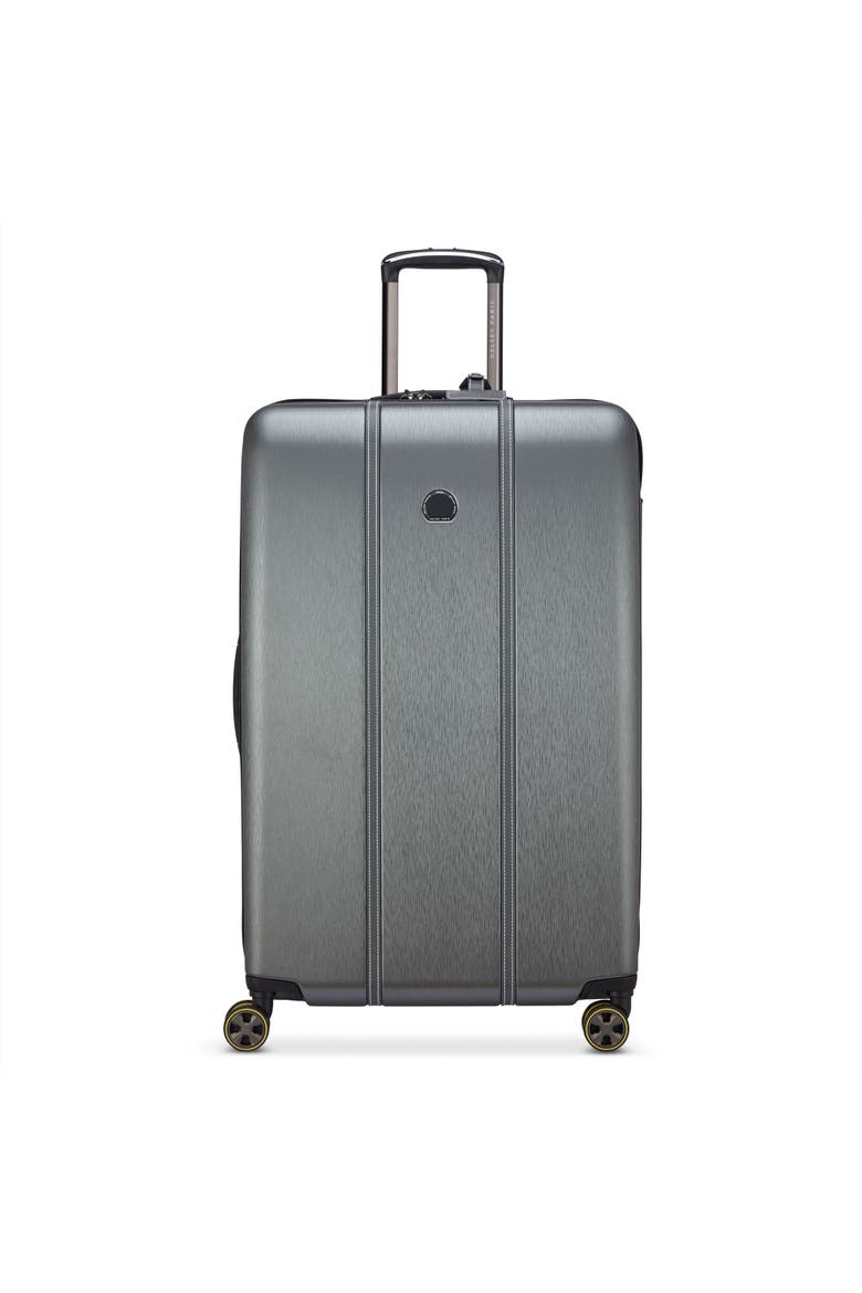 Cadence Hardside Expandable 28" Large Checked Spinner Luggage, Alternate, color, Brushed Silver