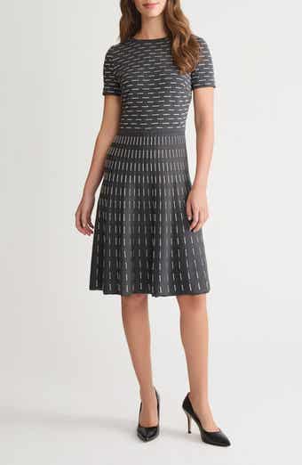 Digital Dash Short Sleeve Fit & Flare Dress