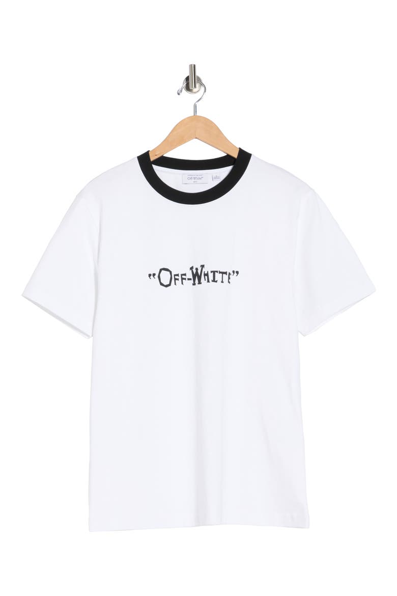 Logo Graphic Ringer T-Shirt, Alternate, color, WHITE/BLACK