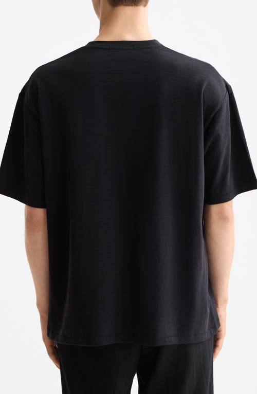 Scotch & Soda Loose Fit Logo Appliqué T-shirt In Black