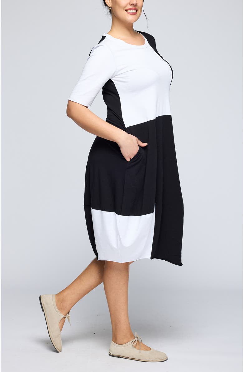 LUUKAA Slyph Two-Color Cotton Jersey Dress, Alternate, color, Original