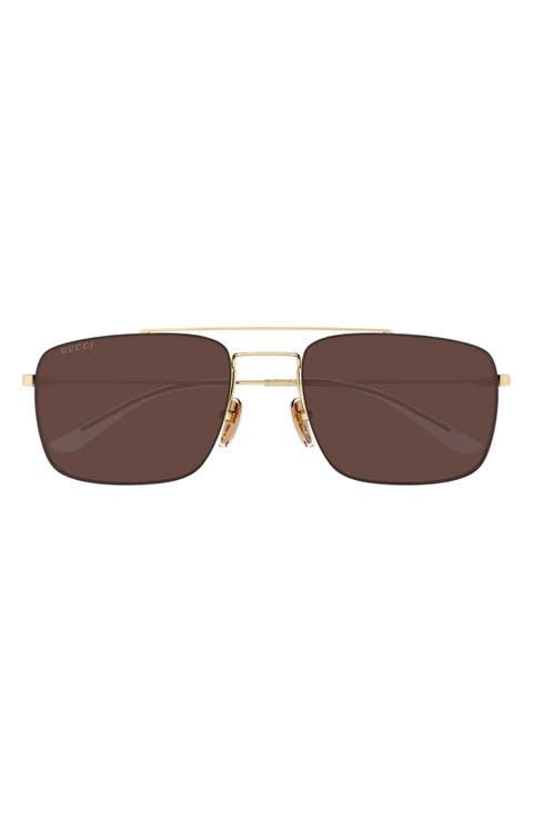 59mm Polarized Gradient Rectangular Sunglasses