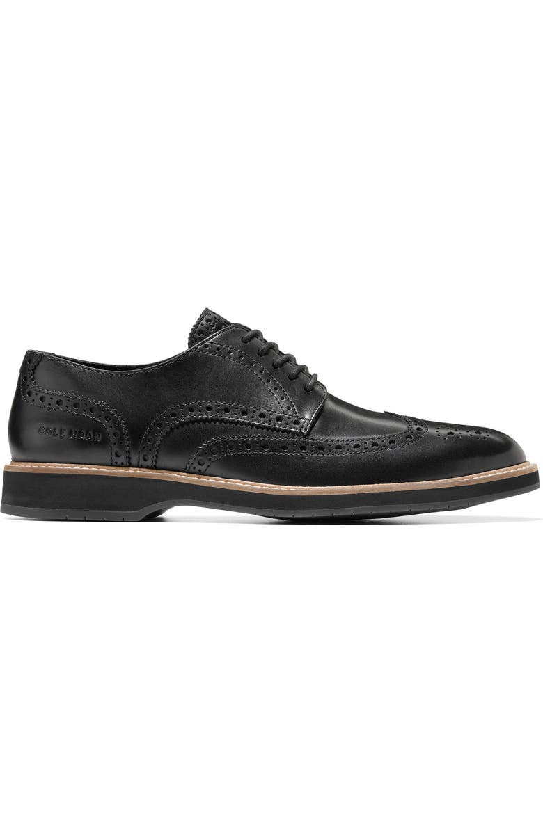 Cole Haan Morse Grand Wingtip Derby, Alternate, color, Black / Black / Gray Pinstripe