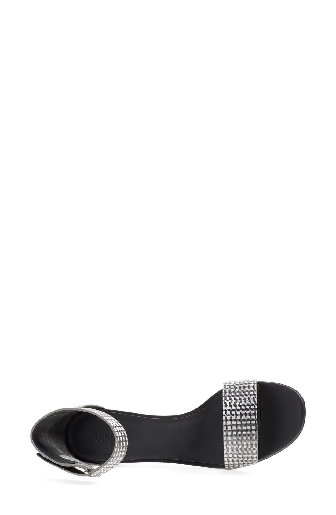 'Rita' Leather Ankle Strap Sandal, Alternate, color, BLACK/ WHITE