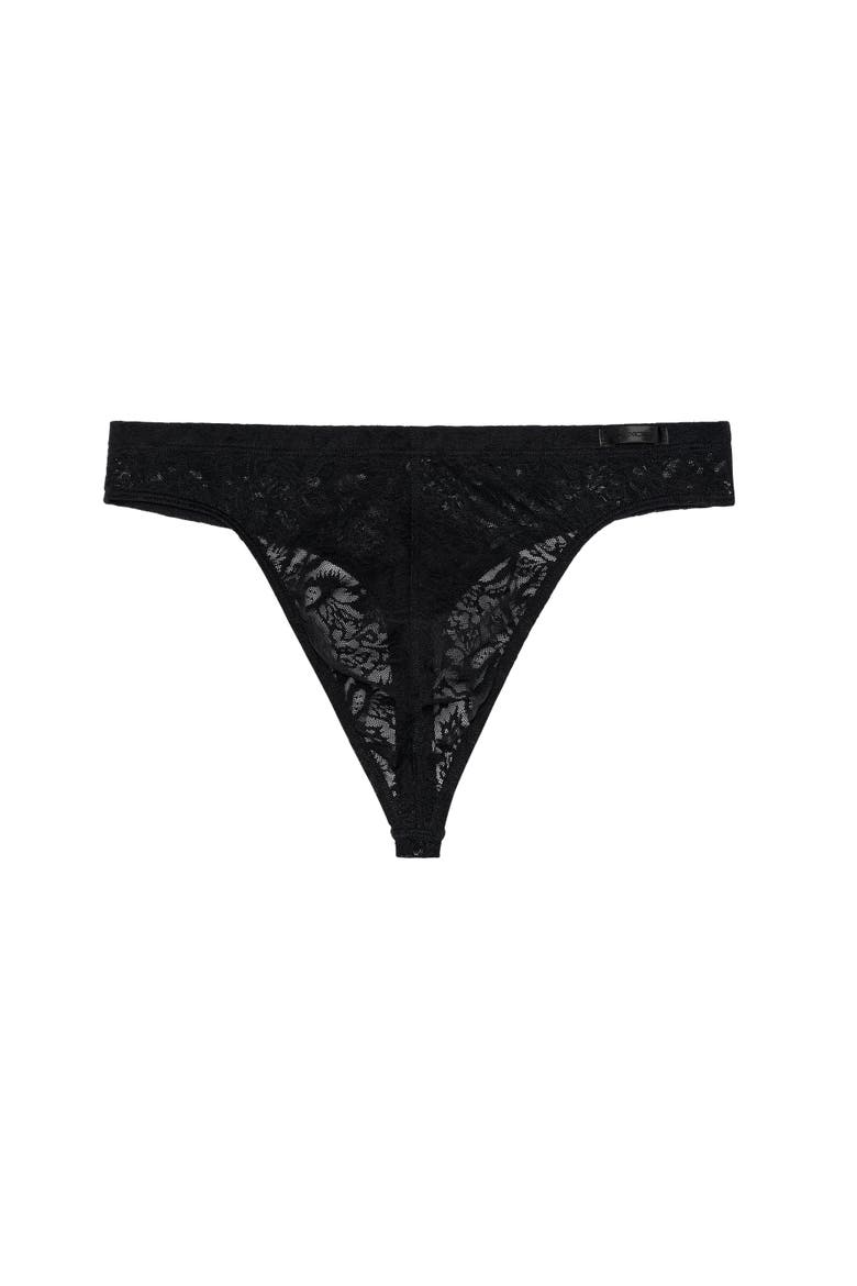 Free Cut Lace Thong, Main, color, Black