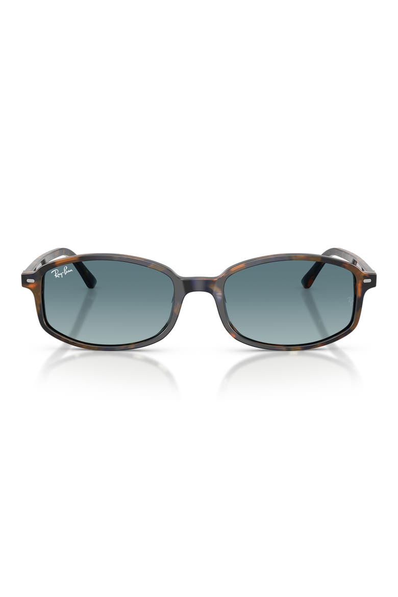 Sam 56mm Irregular Oval Sunglasses, Main, color, YELLOW BLUE HAVANA / BLUE