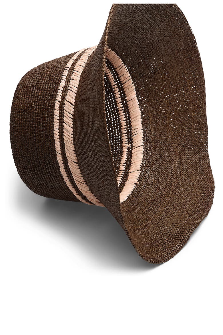 Jade Packable Raffia Bucket Hat, Alternate, color, BROWN NATURAL