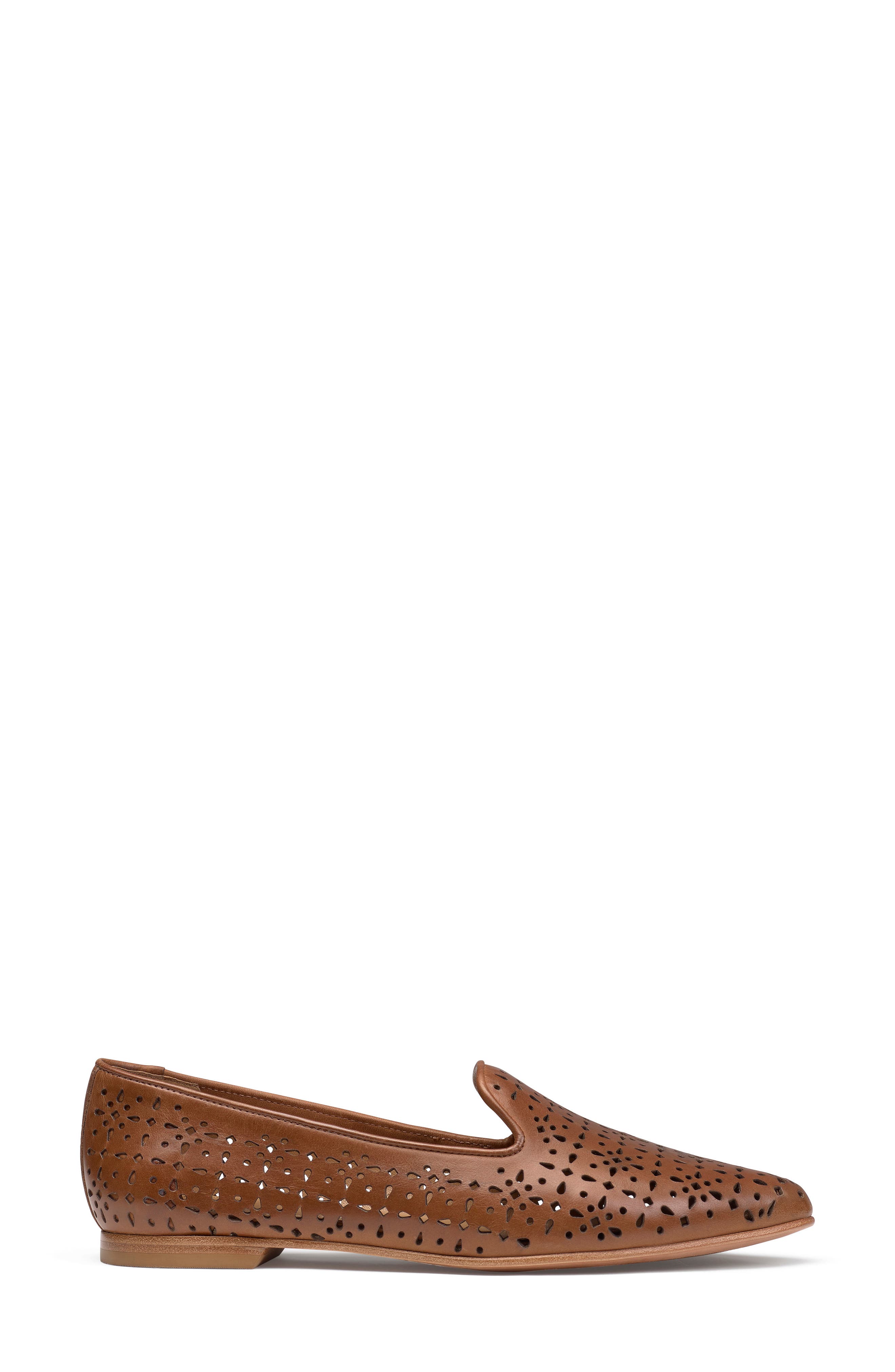 Farrah Perforated Loafer, Alternate, color, COGNAC PERFORATED LEATHER