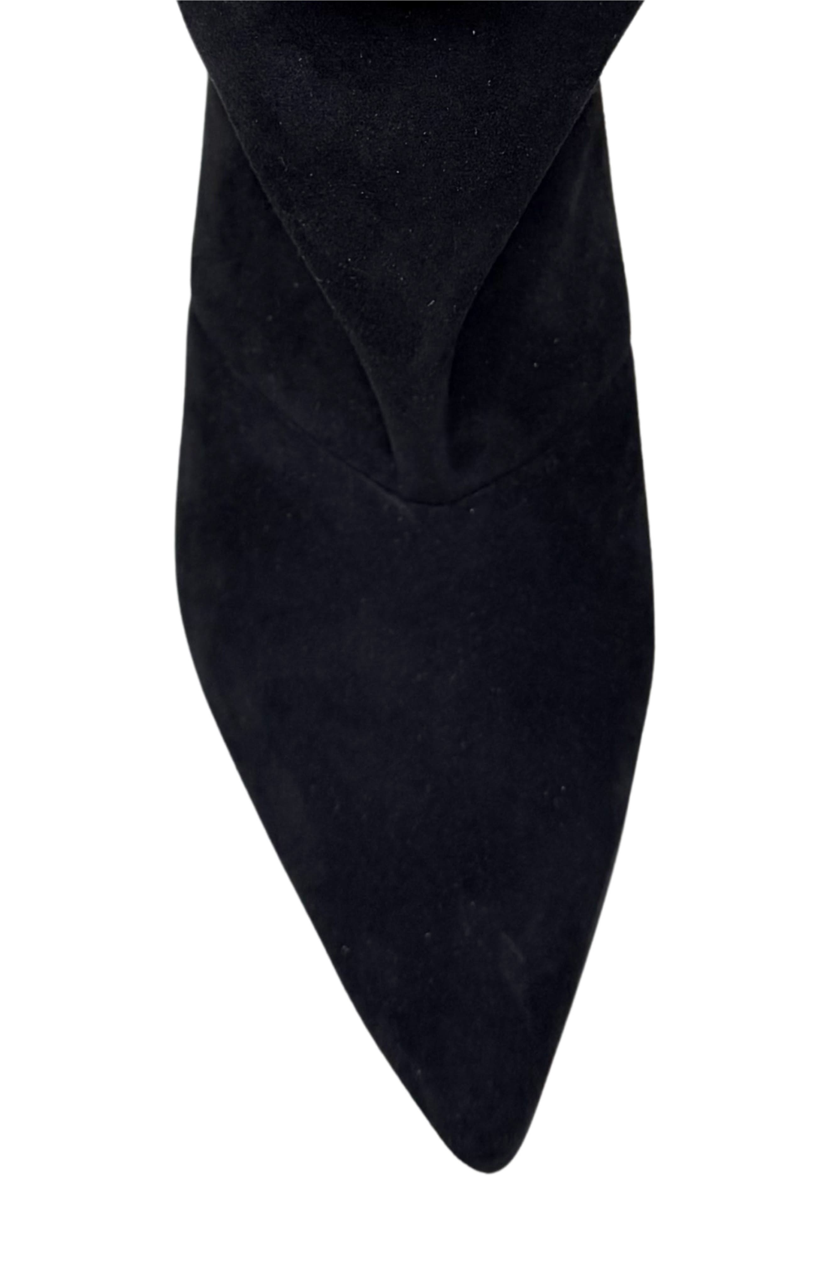 Venetia Slouchy Faux Leather Bootie, Alternate, color, BLACK SUEDE