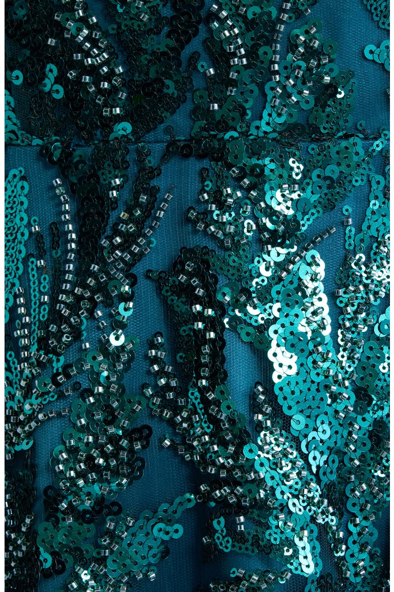 Illusion Sequin Sleeveless Cocktail Dress, Alternate, color, JEWEL