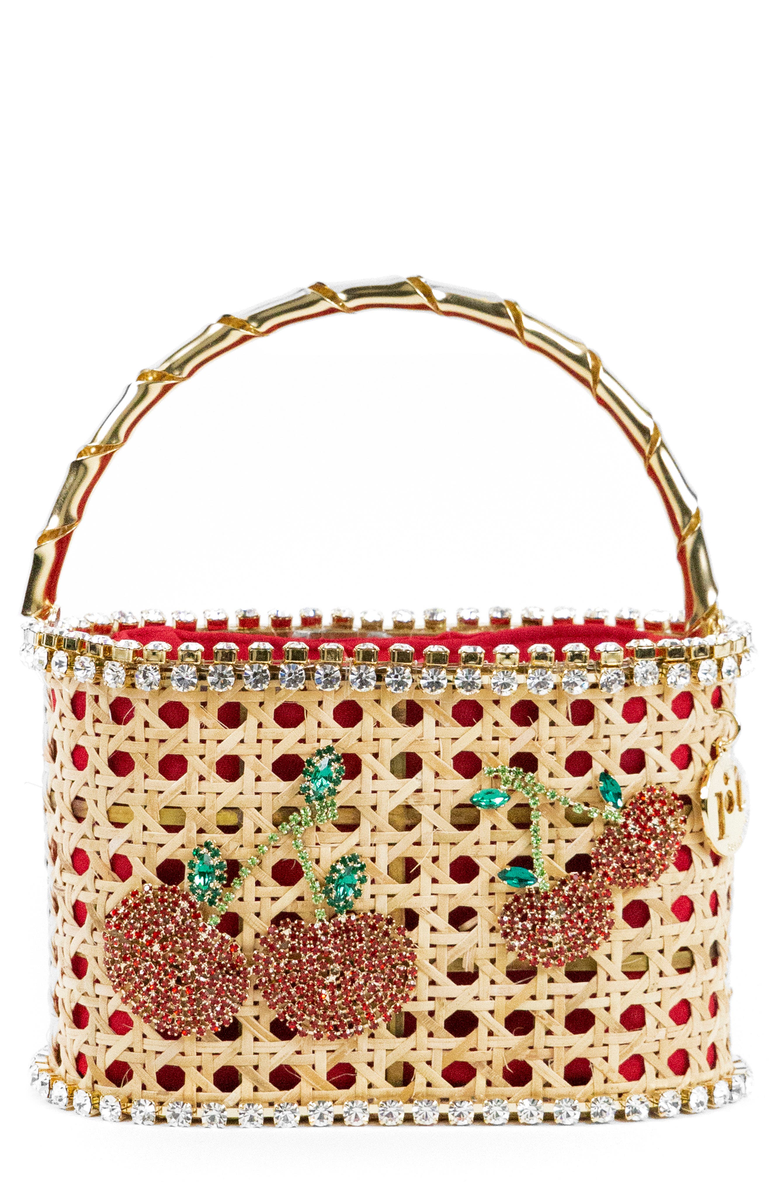x Anna Dello Russo Holli Cherry Wicker Shoulder Bag, Main, color, MULTICOLOR MULTI