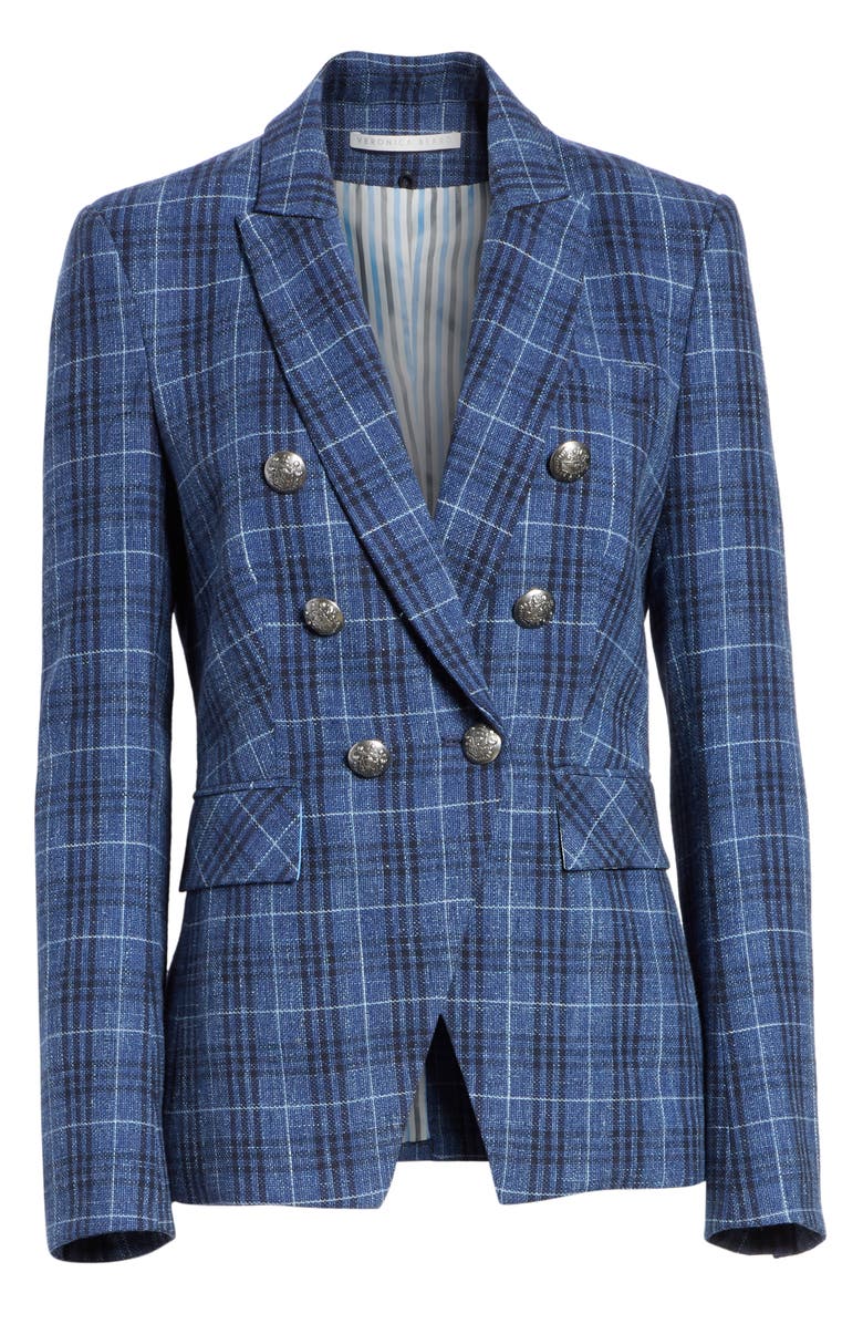 Veronica Beard Miller Wool Blend Plaid Dickey Jacket, Main, color, 