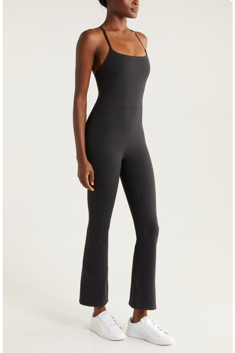 Flex Flare Jumpsuit, Alternate, color, BLACK