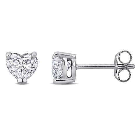 Lab-Grown Diamond Heart Stud Earrings 14k