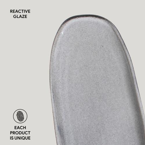 Porto Brasil Shallow Organic Oval Platter Large Set Of 4 In Gray