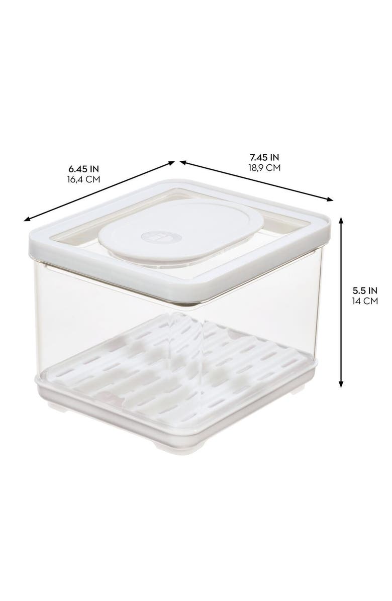 iDesign Fridge Produce Bin with Drainage Tray and Lid - Set of 4 - Clear, Alternate, color, 