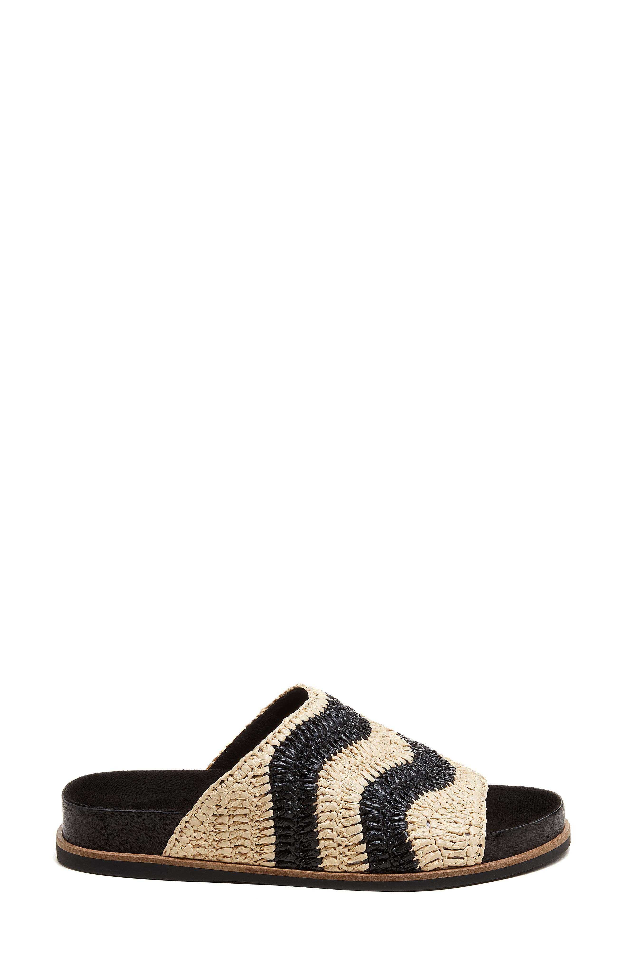Kelsi Dagger Brooklyn Squish Raffia Sandal, Alternate, color, Black/ Natural
