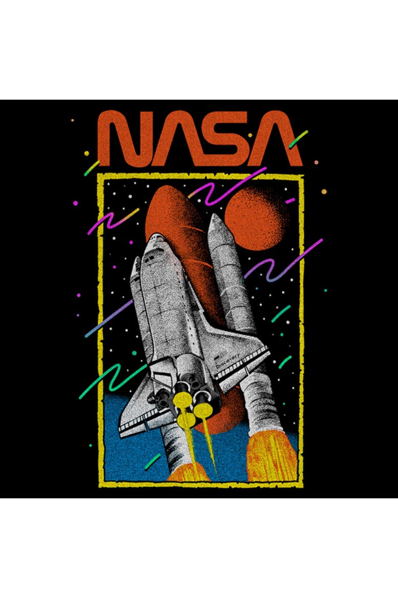 Men's NASA Rocket Retro Logo Graphic T-Shirt, Alternate, color, Black